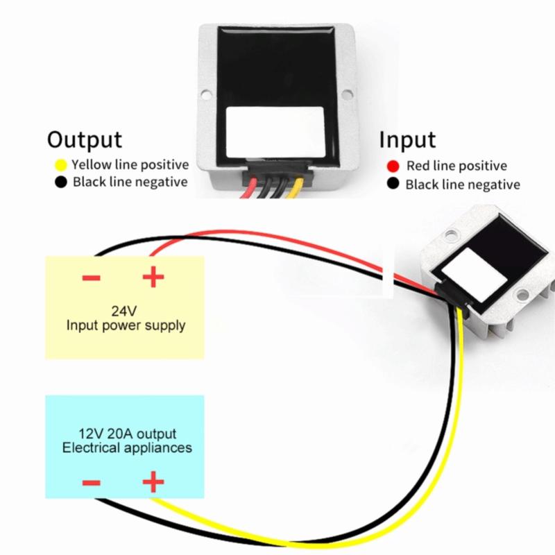 DC24V to 12V DC-DC Buck Converter 20A 240W Waterproof Voltage Regulator Module Step Down Converter Car Power Supply