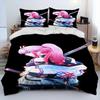 Zero Two DARLING In The FRANXX Anime Comforter Bedding Set,Duvet Cover Bed Set Quilt Cover Pillowcase,Queen Size Bedding Set Kid