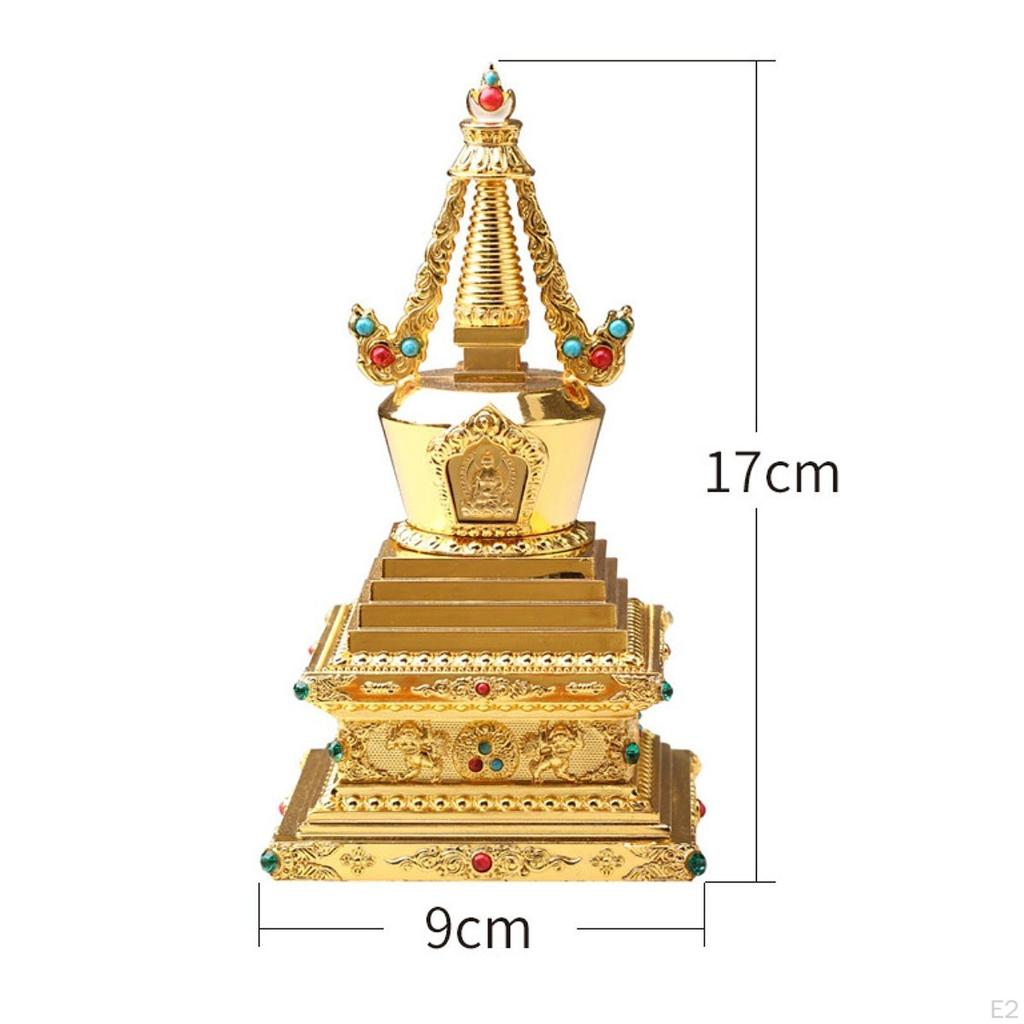 Bodhi Stupa - Tour Decoration, Sculpture, Table Center, Zinc Alloy Statue for The House