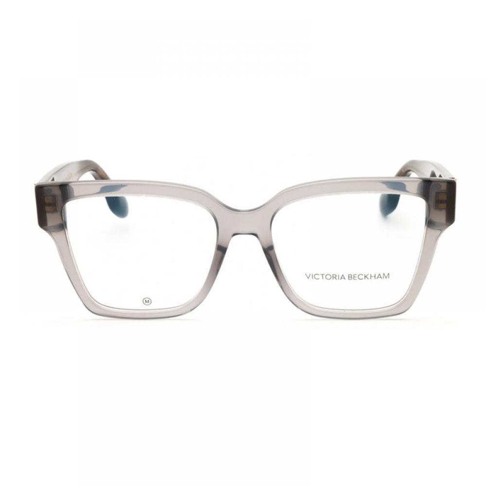 Victoria Beckham Eyeglasses Square Full Rim  Grey Frame And Clear Demo Lenses Lens Vb2659038 Grey