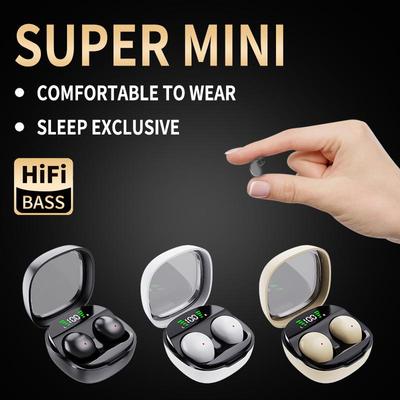 Mini Wireless Bluetooth Earbuds: Invisible, Comfortable for Side Sleeping, Long Battery Life