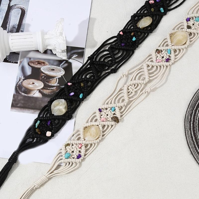 Cowgirl Waist Chain Casual Tie Belt Vintage Bohemian Waist Ceinture Cowgirl Lady Belt Elegant Woven Beads Western