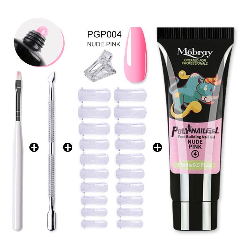 Nail Crystal Extension Gel Kit Quick Build Crystal Model Gel UV Light Cure Clear 30ml Professional Nail Art Supplies