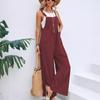 2025 European & American Women's Retro Casual Solid Color Overalls