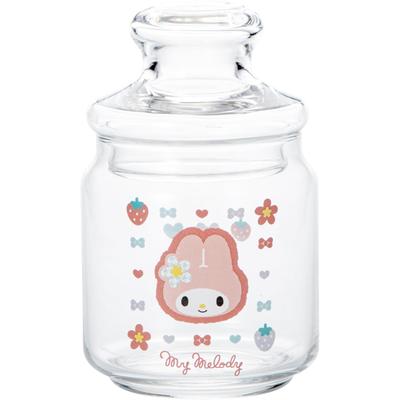 Sanrio Mein Retro-Süßigkeiten-Glas-Aufbewahrung 9 x Charakter-Süßigkeiten My Melody Hergestellt in Produkt "Kaohana Melody" Topf, Dose, Behälter, Ca.. 500ml, ca.