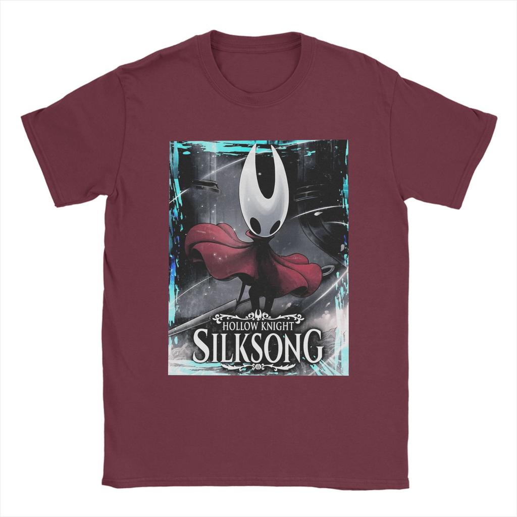 Men's T-Shirts Hollow Knight Silksong Vintage Cotton Tees Short Sleeve  T Shirts Crewneck Clothes Graphic