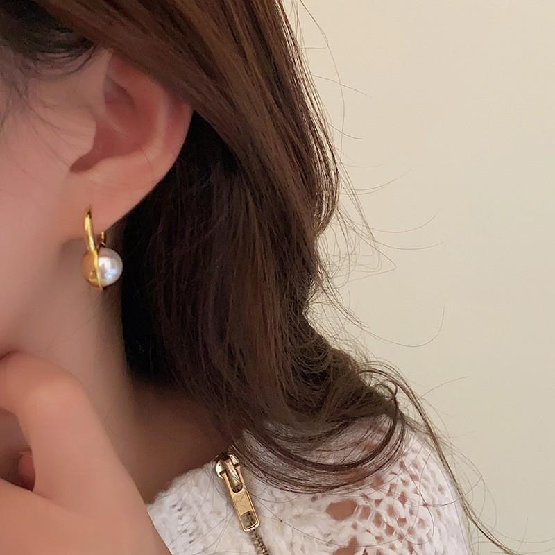 925 Silver Retro Pearl Earrings - Classic Japanese & Korean Style