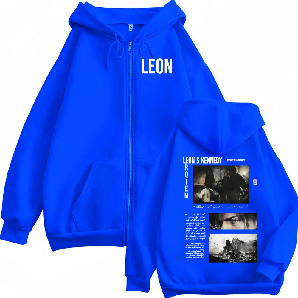 Limited Leon Kennedy Jacket Sweatshirt Resident Evil Requiemm Zip Up Hoodies Men's Clothing Coat