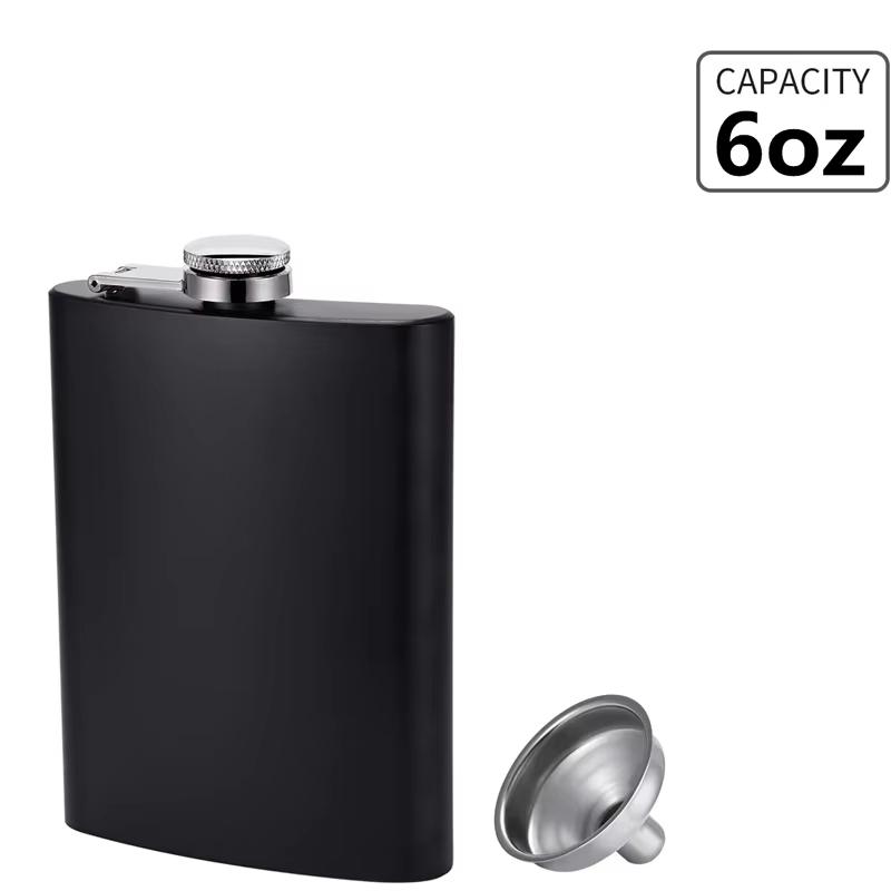 

Camping Hip Flask 6 7 8oz Stainless Steel Black Hip Flask Set Leakproof Hip Flask with Funnel Alcohol Drinking Flask JT470