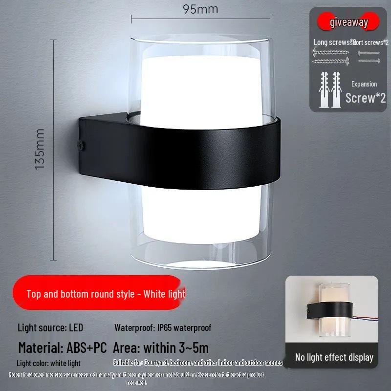 Waterproof LED Outdoor Wall Light for Hotel, Stairwell, Villa, Balcony, Garden, or Corridor.