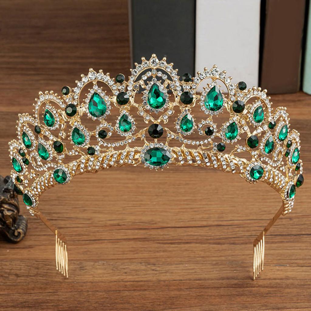 Elegant Party Headbands Crown Hair Hoop for Birthday Wedding Queen Headpiece for Girls Show Stage Costume
