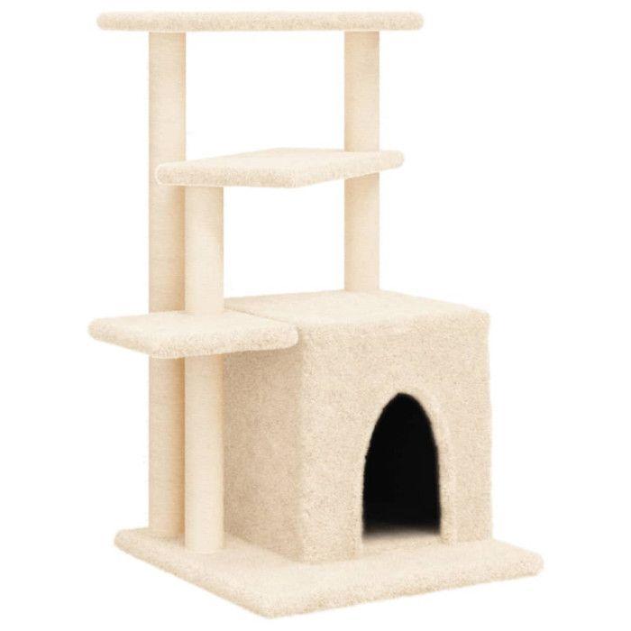 VidaXL Arbre à chat avec griffoirs en sisal crème 83,5 cm 172121