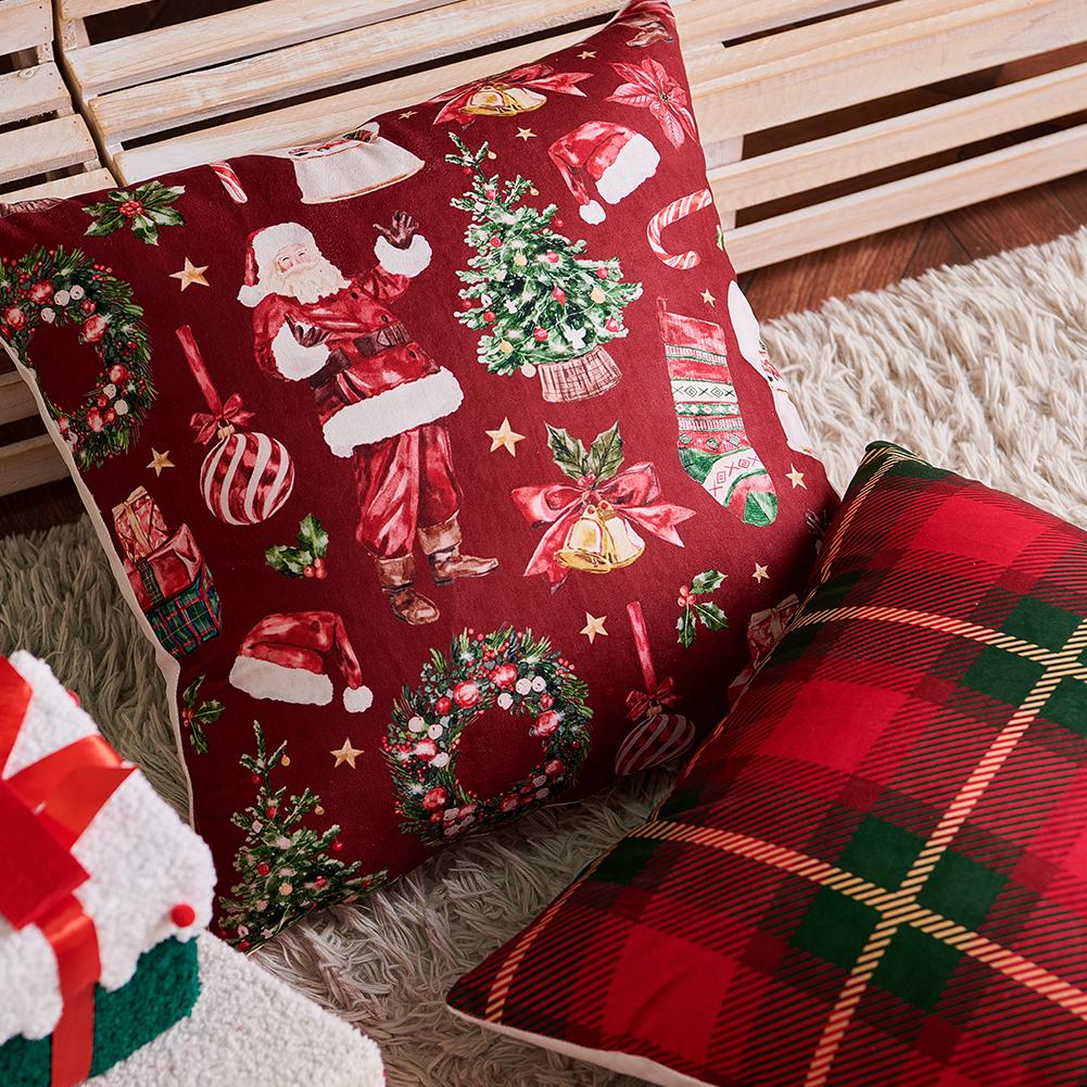 1Pc Christmas Cushion Cover For Living Room Bedroom Christmas Tree Gift Box Printed Pillowcase Festival Decor 45X45Cm
