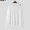 INCERUN Men Round Neck Long Sleeve Letter Print Casual Loose T-shirts Tops