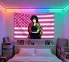 YYaiba Tomioka Giyuu American Flag Tapestry Banner Garage Outdoor Decor