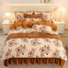 OEING Thickened Milk Fleece Printed Flannel Bedding Set