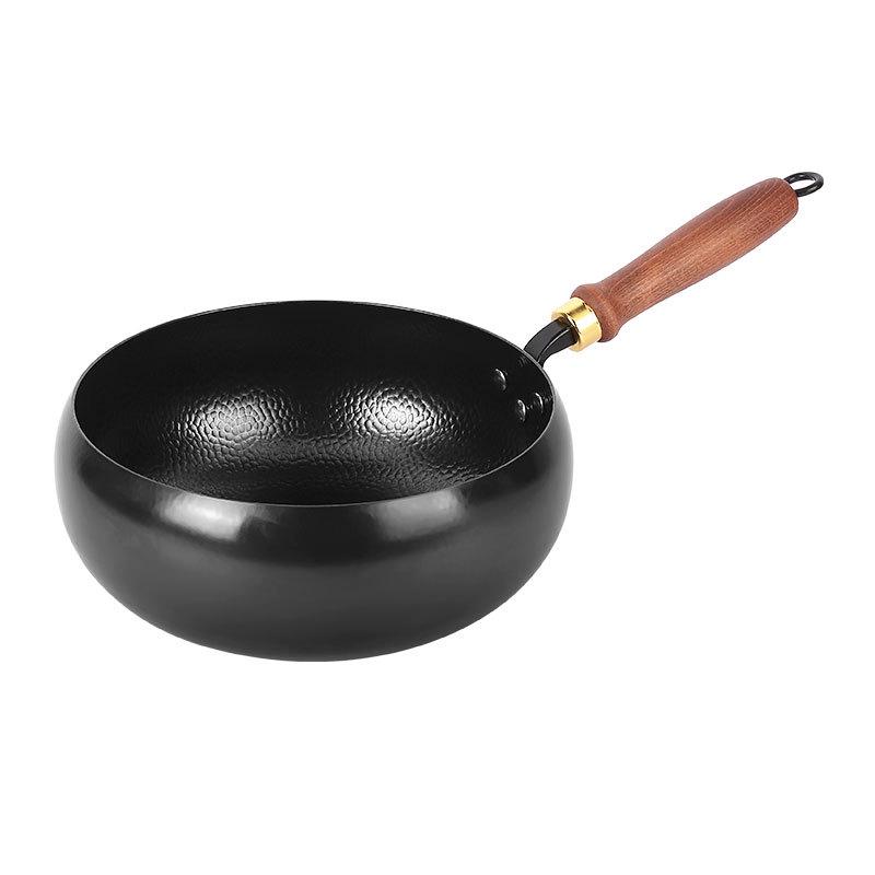 Hammered Wrought Iron Stir-Fry Pan & Small Stew Pot Set, Uncoated and Hand-Forged.