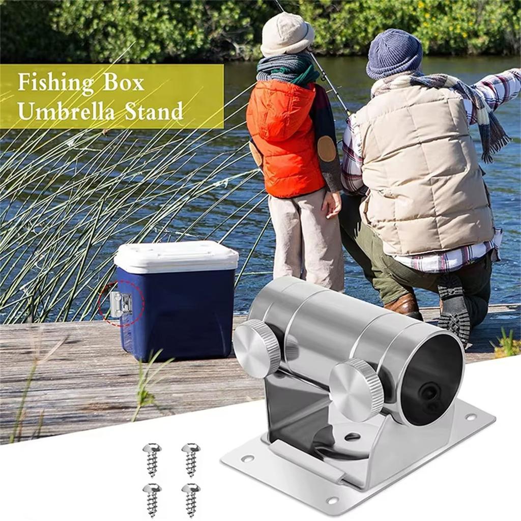 Fishing Box Umbrella Holder Stainless Umbrella Stand Parasol Bracket Stand Base Adjustable Holder Outdoor Accessories