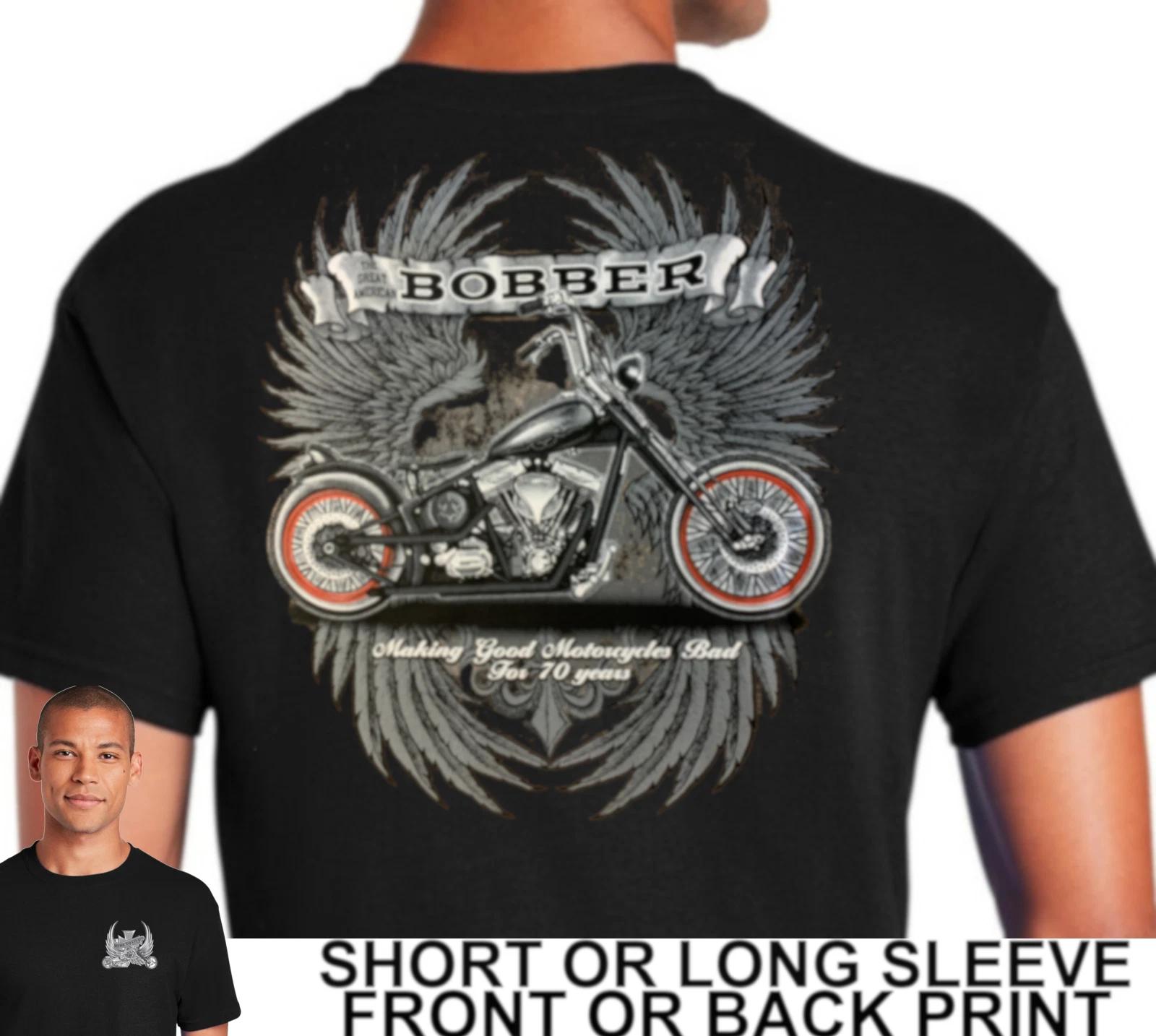 Great American Bobber Making Good Motorcycles Bad Panhead Mens Biker T Shirt XL