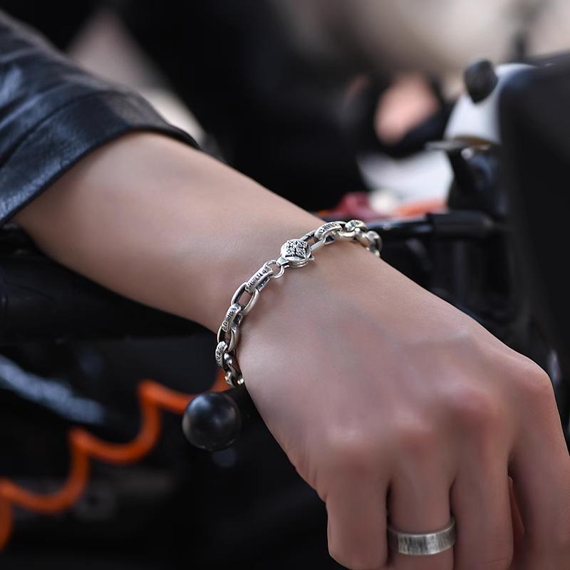 2026 Six-character Mantra Bracelet Men's Trendy Retro Niche High Sense