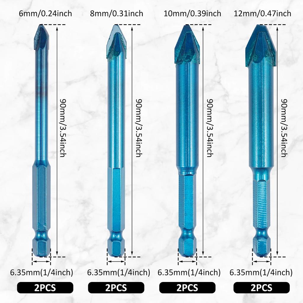8Pcs Crooked Tip Eccentric Drill Bit Set Tilted Eccentric Drill 1/4inch 5/16inch 3/8inch 1/2inch Alloy Eccentric Drill Set