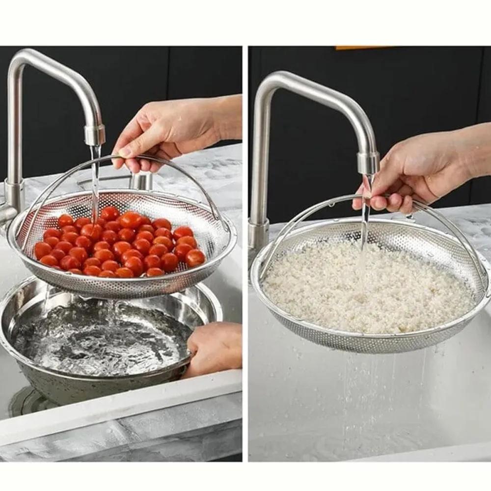 Stainless Steel Steaming Rack, Steamed Buns, Steamer, Household Steaming , Fruit Washing Filter With Portable Steamer