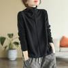 Maglia Base a Collo Medio Alto Semplice con Cuciture in Velluto Tedesco a Doppio Lato da Donna, Autunno e Inverno Nuova Moda Top da Donna in Stile Occidentale