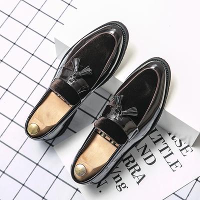 Fashion Luxury Brand Tassel Mens Shoes Leather Men Loafers Blue Gentlemen Business Pointed Toe Low Heel Slip-On Moccasin Plus Size 38-48