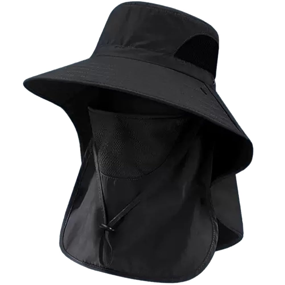 Safari Hat for UV Sun Breathable Free [FUPUTWO] Men, Protection, Protection, Lightweight, Outdoor, Hiking, (JP, Alphabet, Size, Black) чёрный