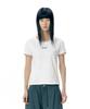 AMES-WORLDWIDE Symbol Logo Embroidered Crop Tee White