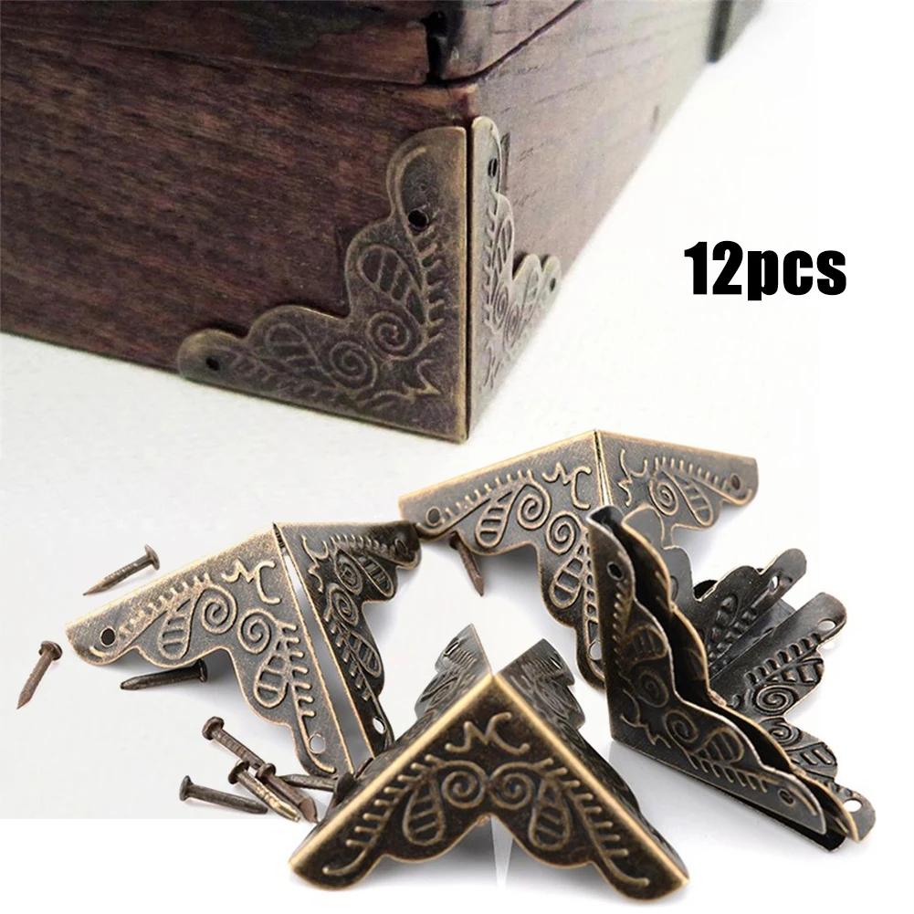 

12Pcs Storage Case Box Corners Brackets 3.6cmX2.4cm For Furniture Decorative Triangle Rattan Carved Corner Protector China Mainland