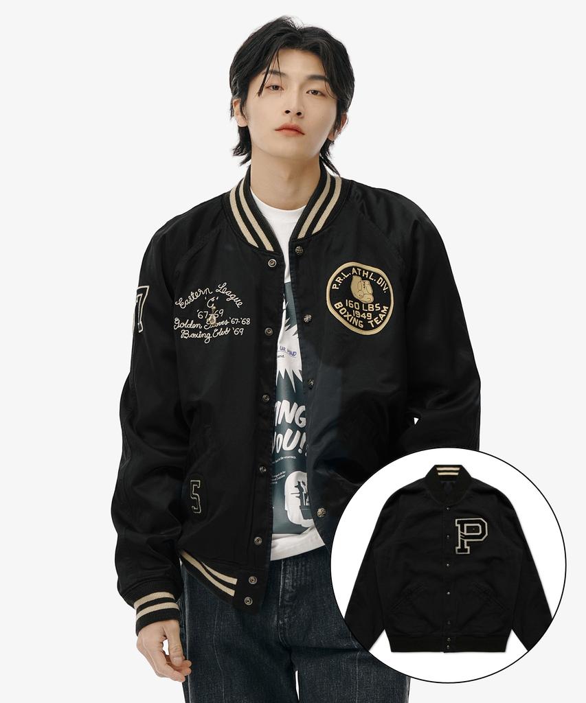 Polo Ralph Lauren [New York Boxing Club] Satin Varsity Reversible Jacket - Black