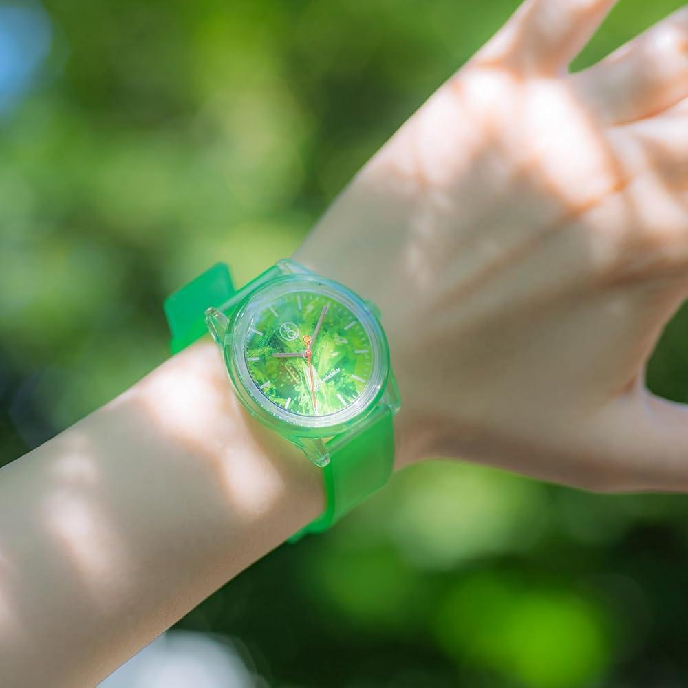 Q&Q SmileSolar Solar Watch, Analog, Solar, Travel Cafe Collaboration Model "Gensui" R02A-508VK, Green