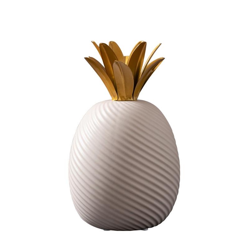 Europäischer Stil Ananasform Handwerksdekoration Simulationsfrucht Streifenstatue Kreativ Niedlich Kinderzimmer Heimdekoration Neu