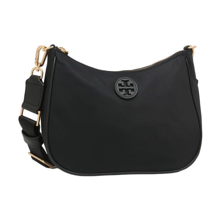 Tory Burch Web Series Adjustable Shoulder Strap Nylon Hobo Bag Women Bags Black 88370-001