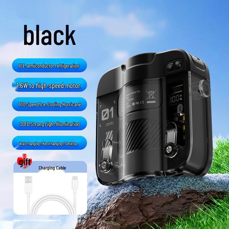 Portable USB Rechargeable Leafless Neck Fan with Semiconductor Cooling
