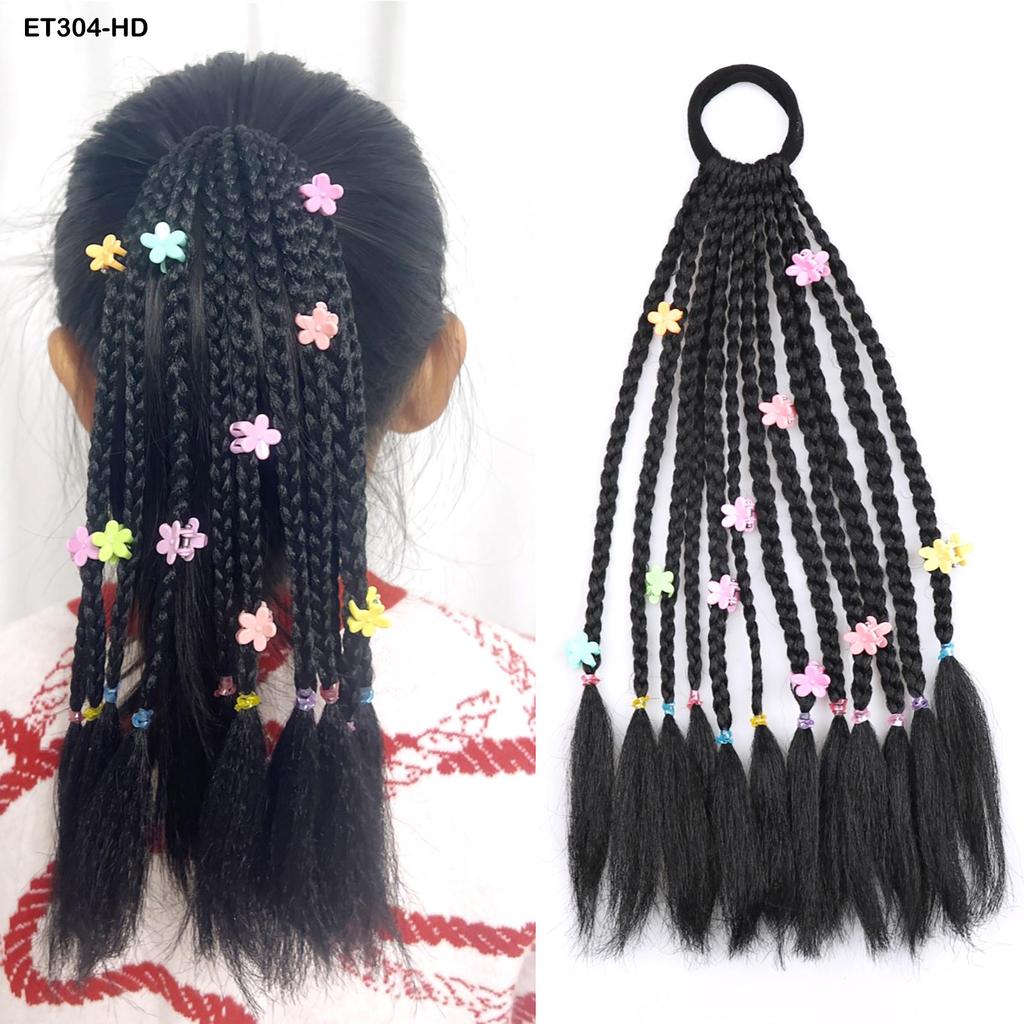 Synthetic 12braids Braided Ponytail Hair Extension For Women/Kids Hair Braids Extensions Hairpieces Ponytails