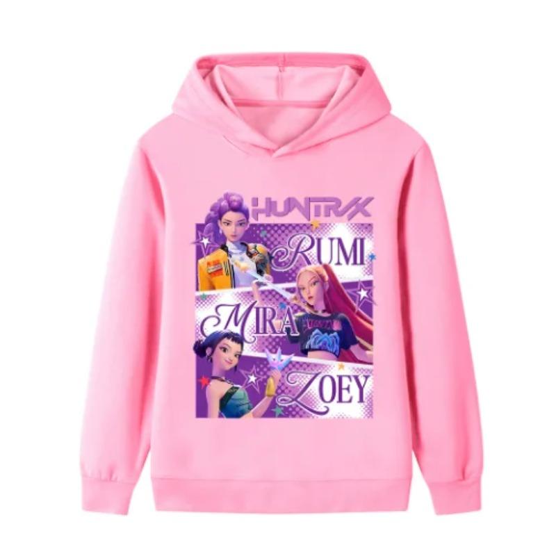 

K-pop Охотники на демонов Huntrix Толстовка Детская одежда Одежда принцессы для девочек Модная одежда для мальчиков Весенне-осенний свитшот Детские топы 130