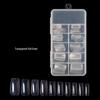 100-Piece Transparent Full & Half Cover Fake Nail Tips - Crystal French Style