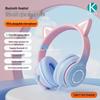 2025 New Cute Wireless Over-Ear Cat Ear Headphones with Mic, Noise Cancelling for Children's Gaming - Girls' Style