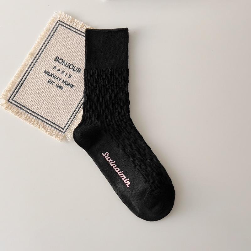 5 Pairs of Female Autumn and Winter Fashion New Cotton Tube Pile Socks