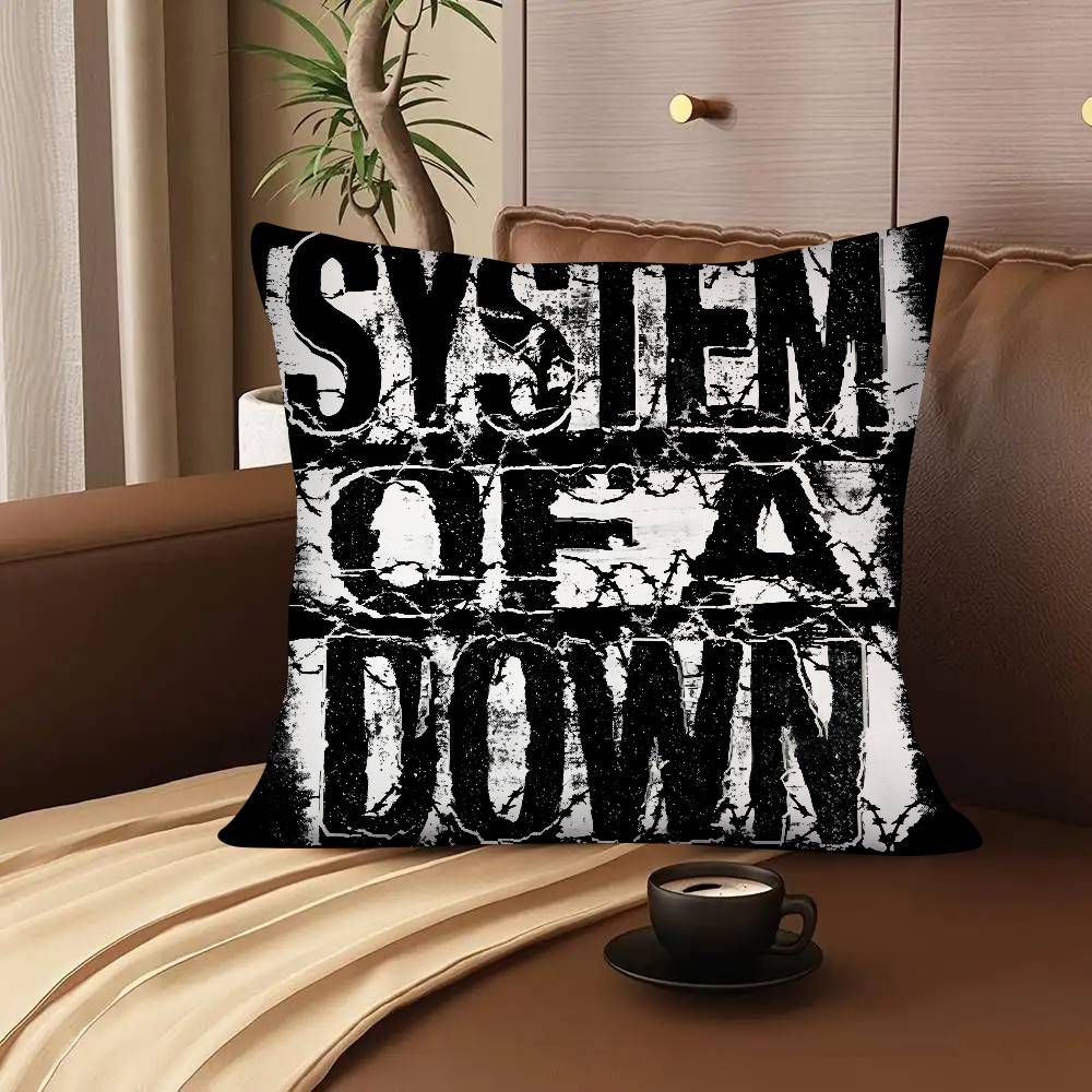 S-System Of A D-Down Band Pillow Case Square Pillow Bedroom Sofa Leisure Comfort Cushion Car Living Room Home Decoration 16x16Inch