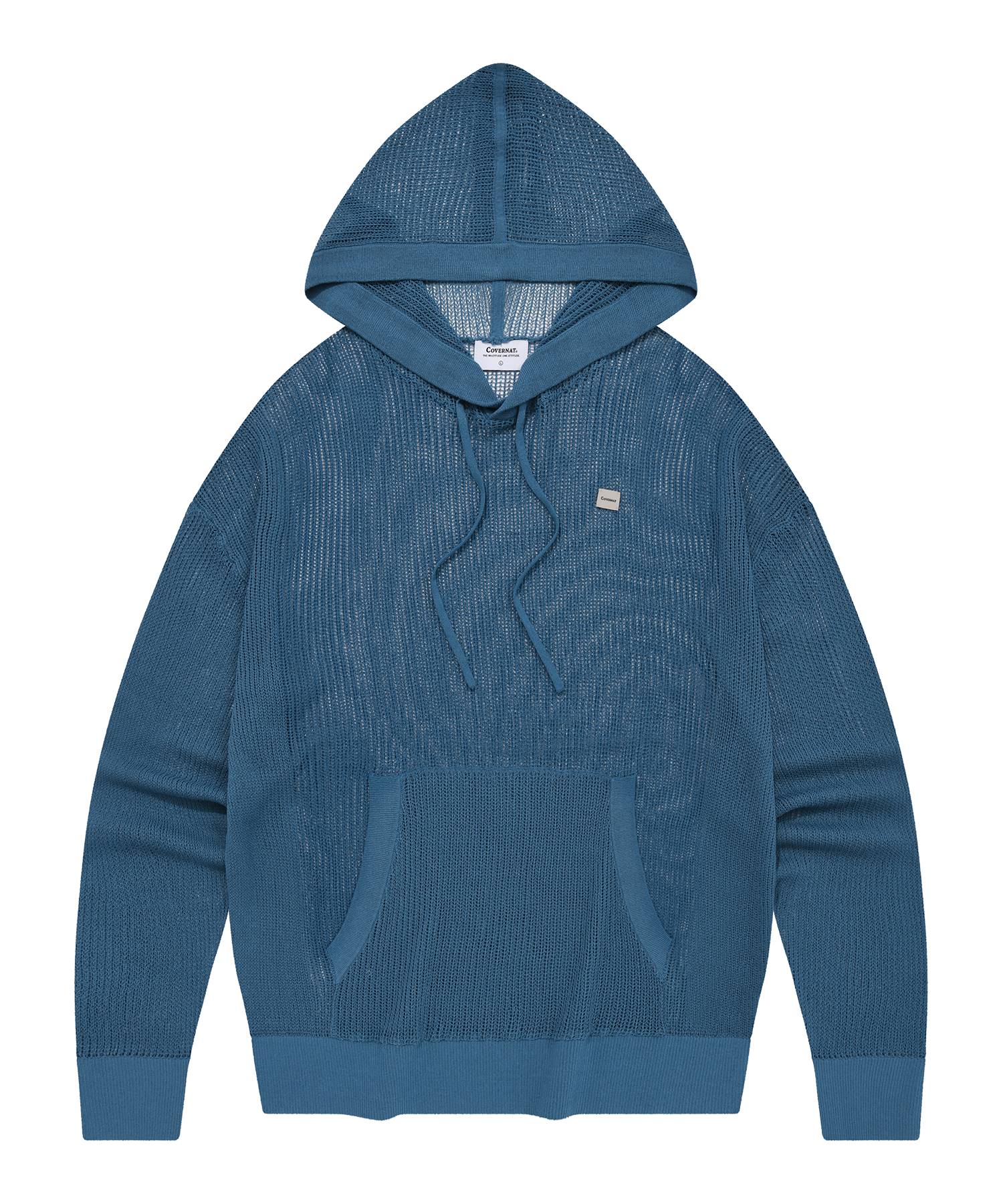 Covernat Authentic Mesh Knit Hoodie Ash Blue Ash Blue/L