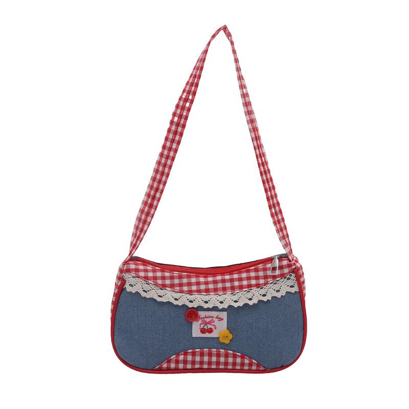Korean Style Plaid Shoulder Bag - Cute, Fashionable, Versatile Underarm Bag for Women