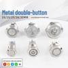 16/19/25/28/30MM Metal Button Switch, Dual Normally Open/Closed, Self-Reset/Locking, Double Pole with Light