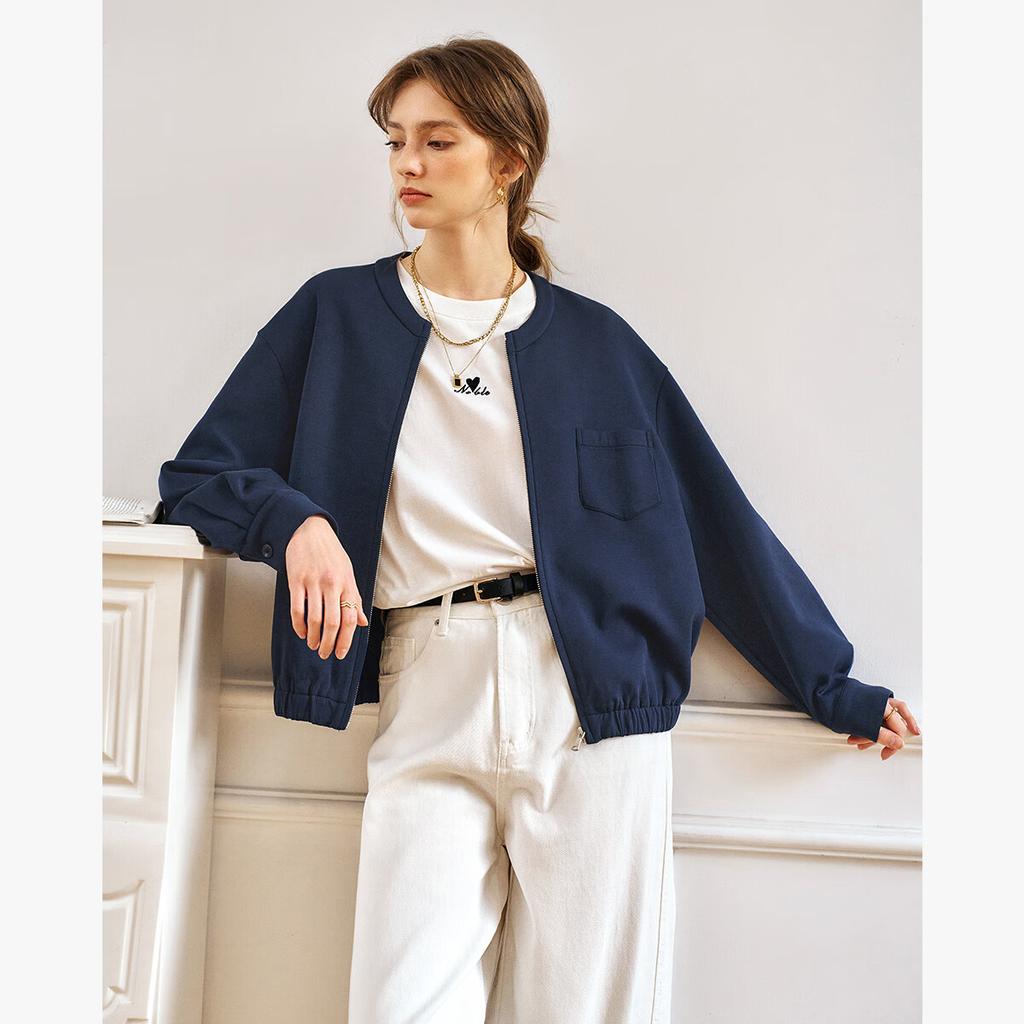 Olrain Women's American Style Short Jacket Spring Autumn Casual Cardigan Top