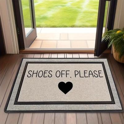 Tappeto Stampato "Togli le Scarpe", Tappetino d'Ingresso Resistente allo Sporco e Facile da Pulire per Corridoi e Ingressi di Camere da Letto, Decorazione per la Casa