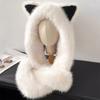 1PC Faux Fur Hats Exquisite Pointed Ear Shape Cute Plush Hat Versatile Accessories Comfortable Scarf Warmth 56-58cm