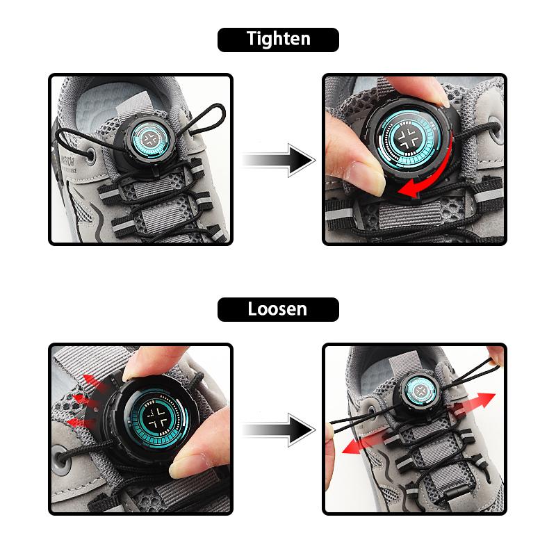New Round Shoelace Swivel Buckle Laces Automatic Shoe Laces Tennis Sneakers No Tie Shoelaces Adults Kids Unisex Shoe Accessorie