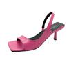 French niche high-heeled sandals fairy shoes summer 2025 new square head thin heel empty skirt single shoes